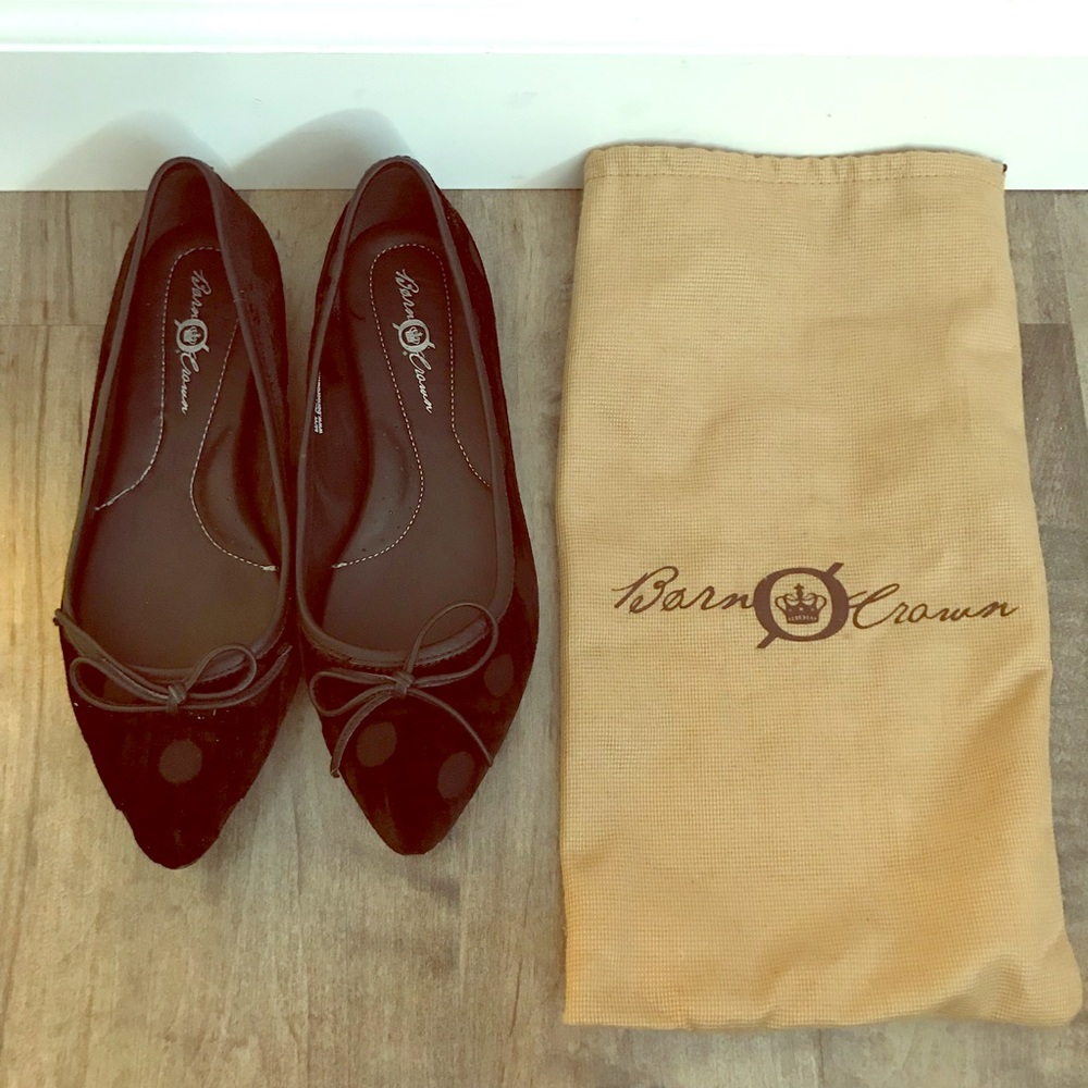 Black velvet polkadot Born Flats